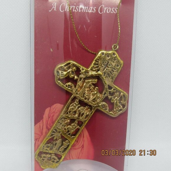 Gold Tone The Christmas Cross  Ornament  - Picture 8 of 8